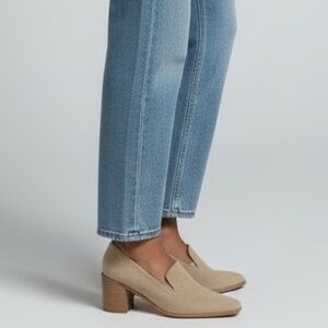 JOIE Wevenly Tan Suede Leather Chunky Block Heels 9